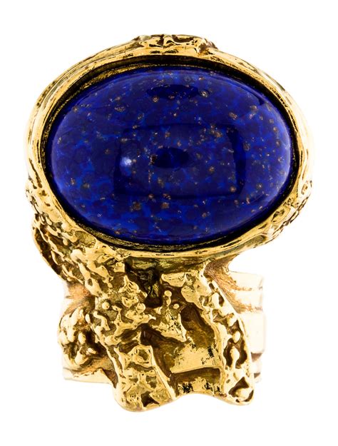 yves saint laurent arty oval ring|Saint Laurent Glass Cabochon Arty Ovale Ring 8 Gold Lapis.